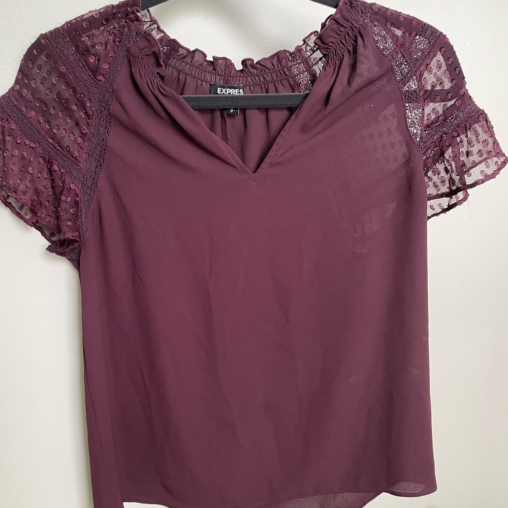 Express Ruffled Short Sleeve Blouse